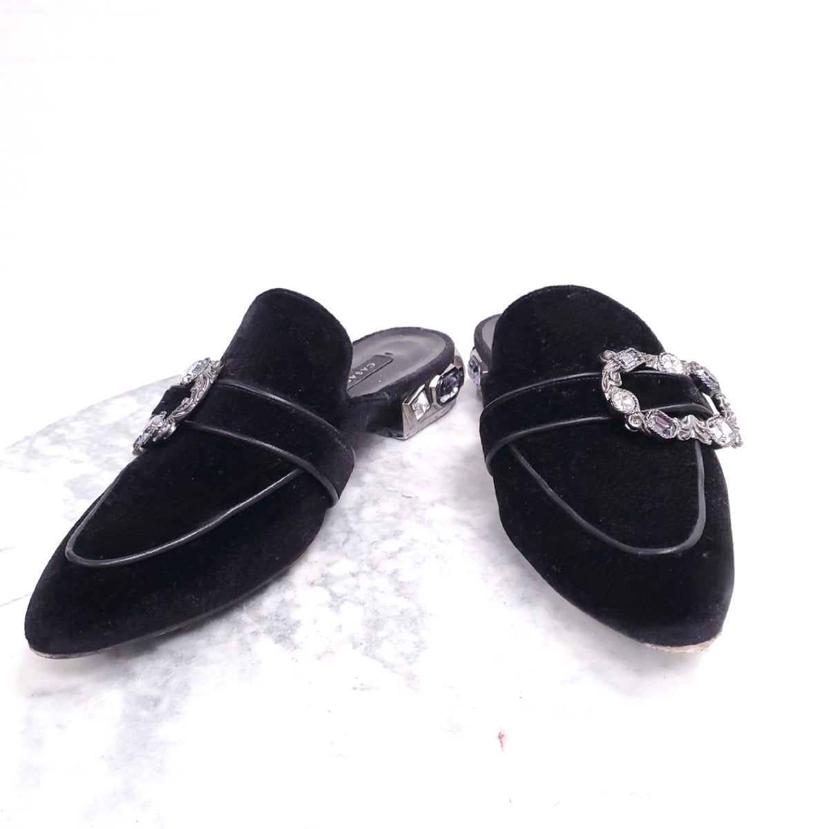 CASADEI VELVET SLIDES - SIZE 36.5