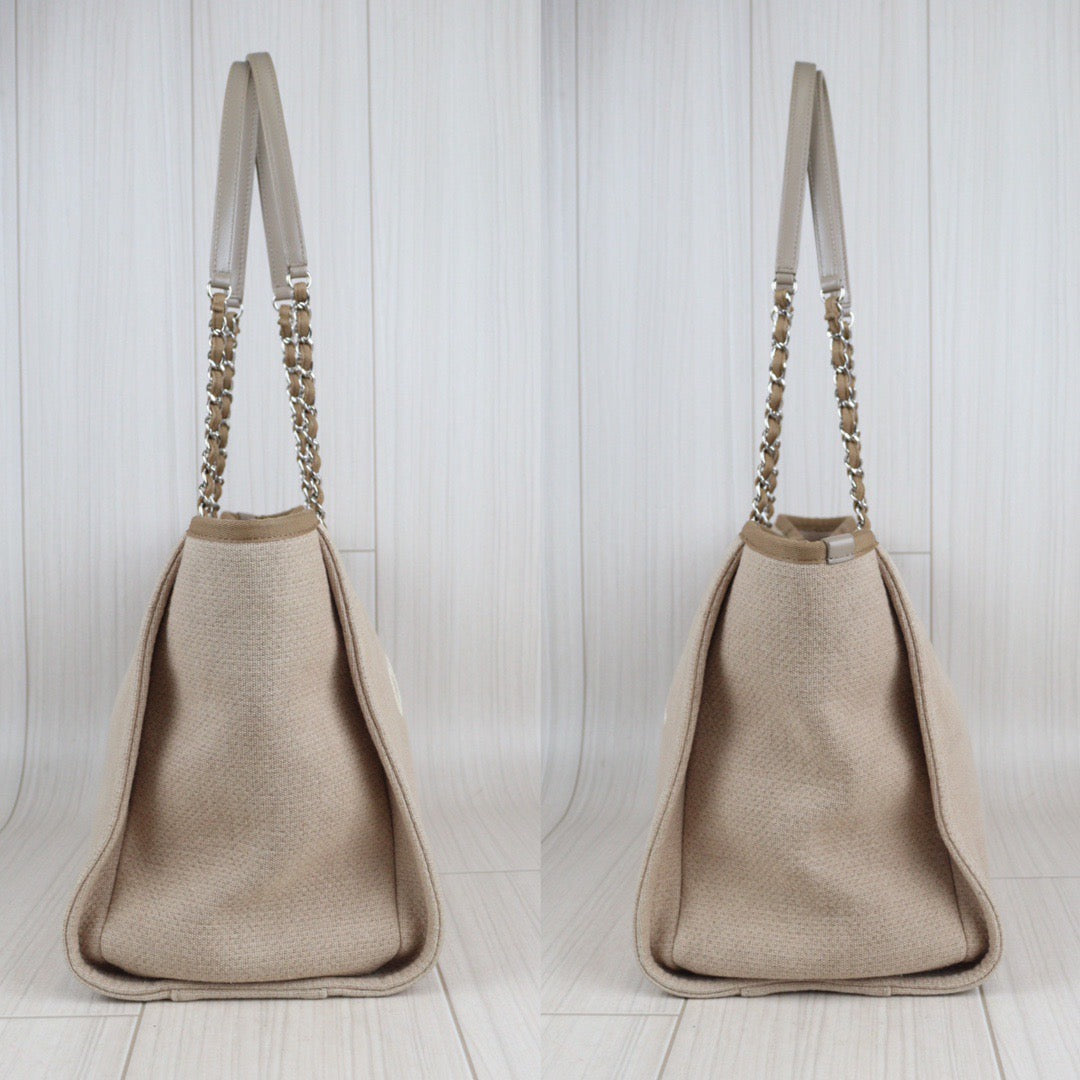 Rank A ｜ CHANEL Canvas Deauville 34 Tote ShoulderBag ｜V23062952