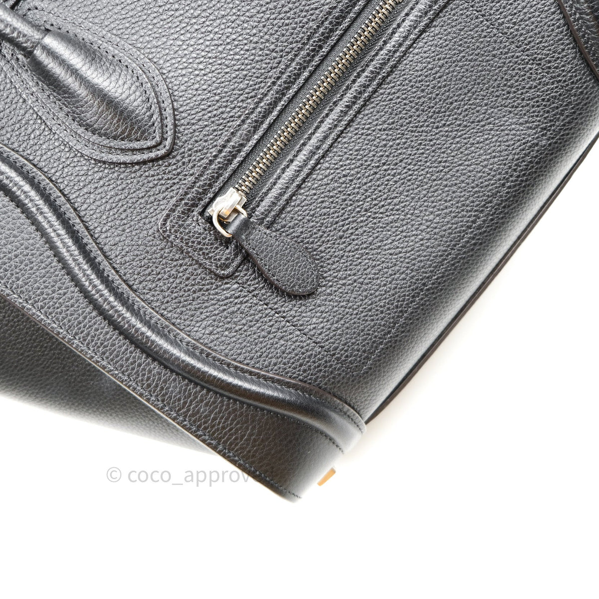 Celine Black Grained Calfskin Leather Micro Luggage Bag