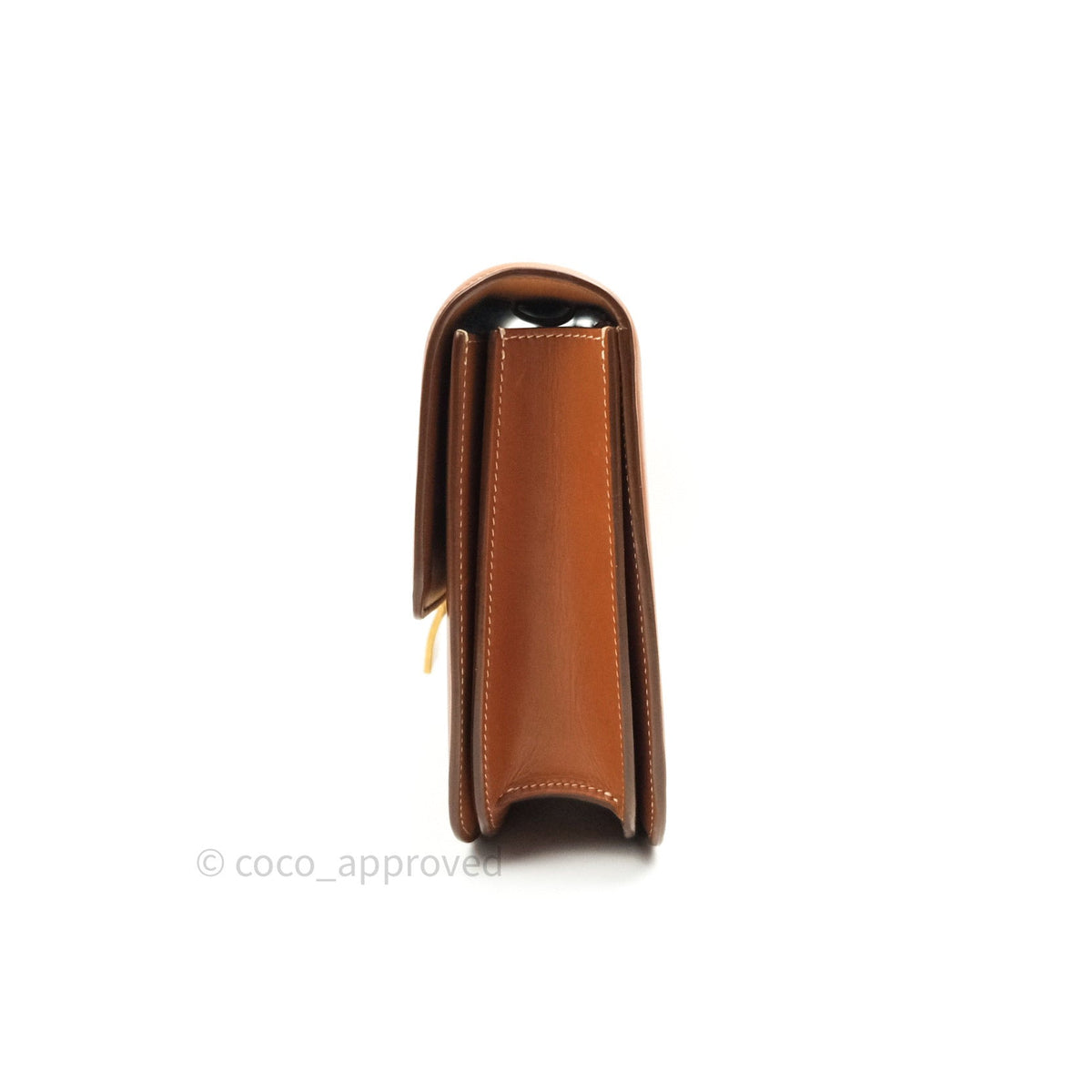 Celine Box Brown Tan Calfskin Leather Medium Classic Gold Hardware