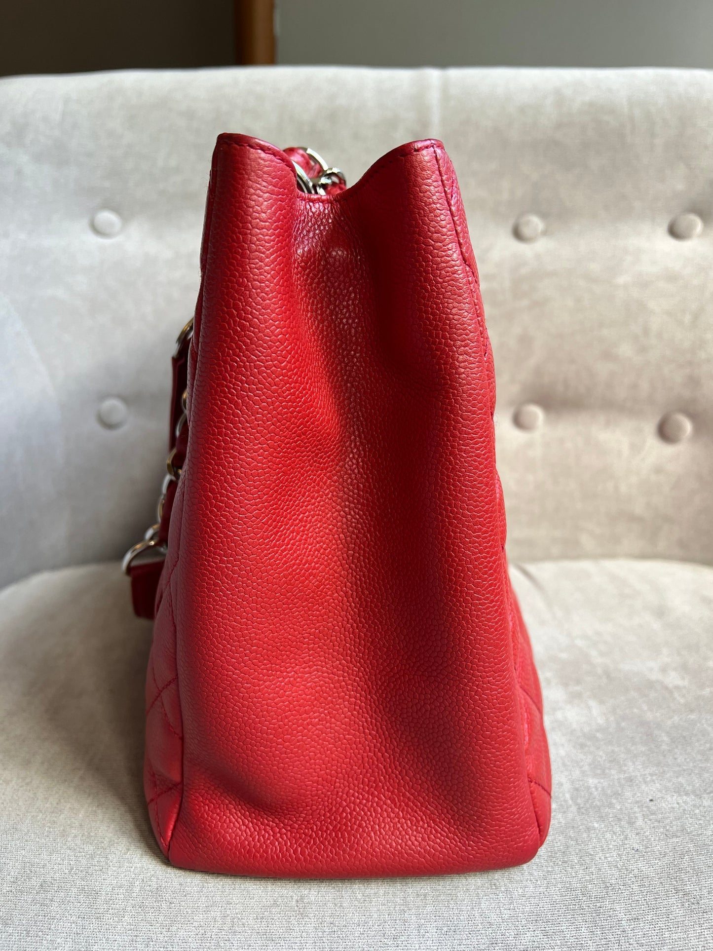 Chanel Red Caviar Grand Shopper Tote