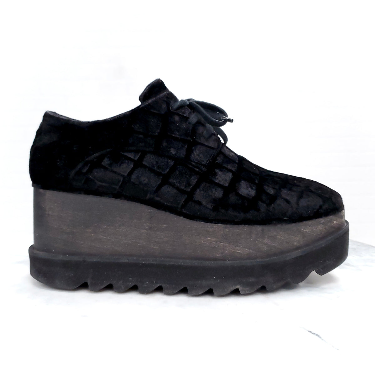 STELLA MCCARNTEY VELVET PLATFORMS - SIZE 36.5