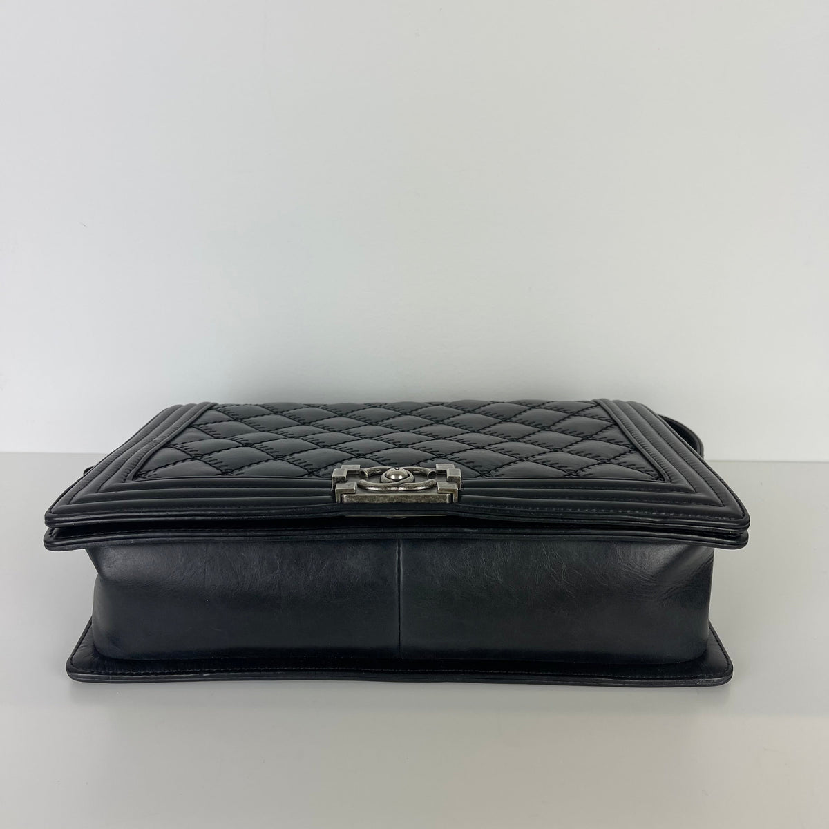 Large Le Boy Quilted Calfskin Black RHW