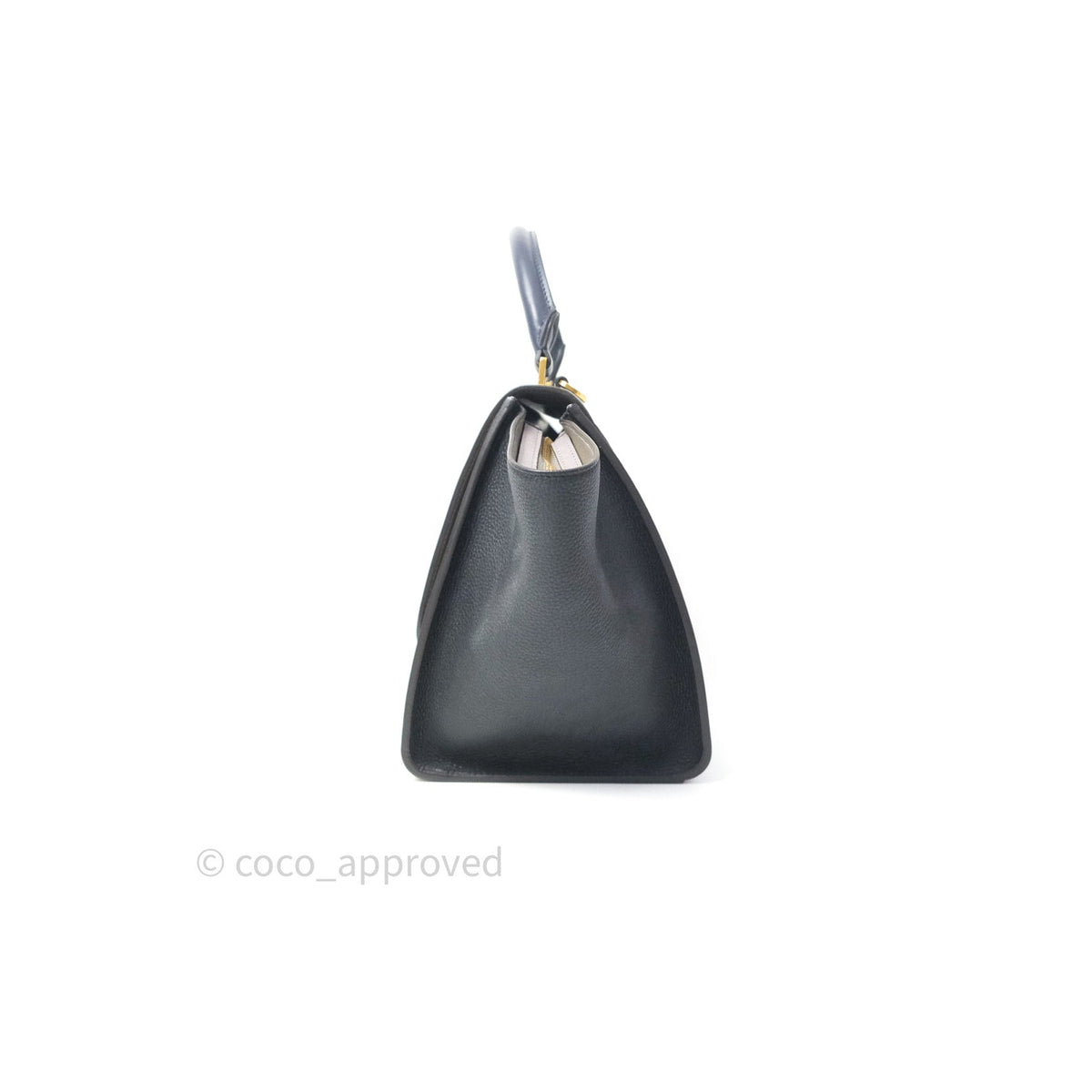 Celine Sleek Calfskin Small Tri-Color Trapeze Dark Blue