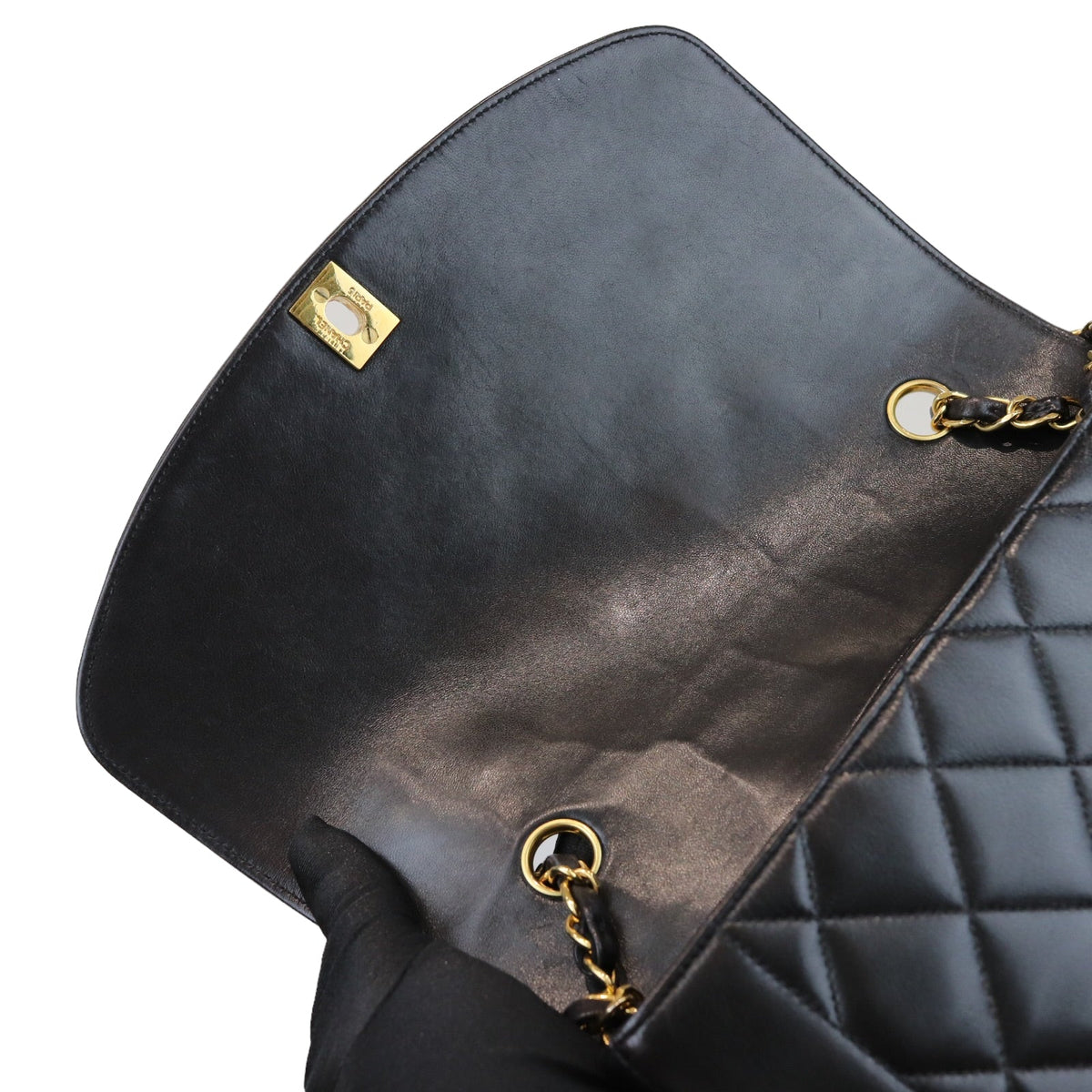 Medium Diana Lambskin Black GHW