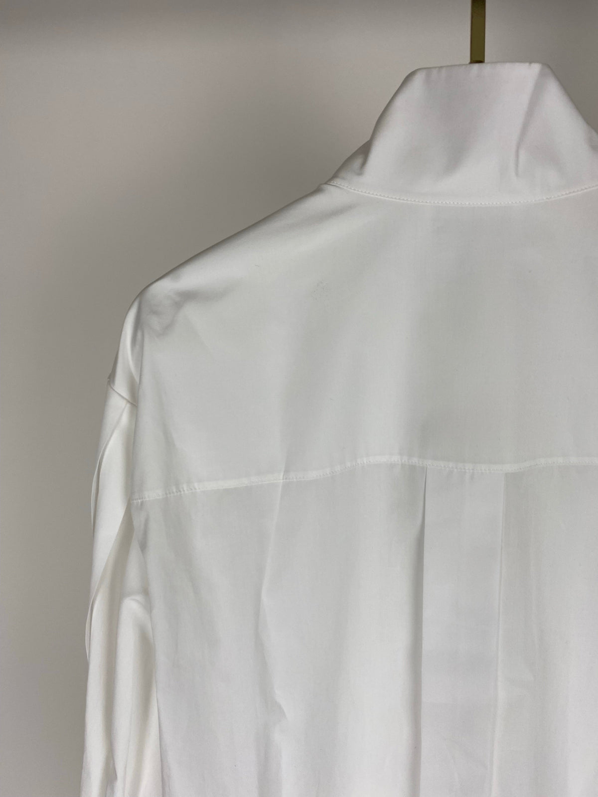 Chanel White Cotton High Neck Pleated Shirt Size FR34 (UK6) RRP ¬£3,720