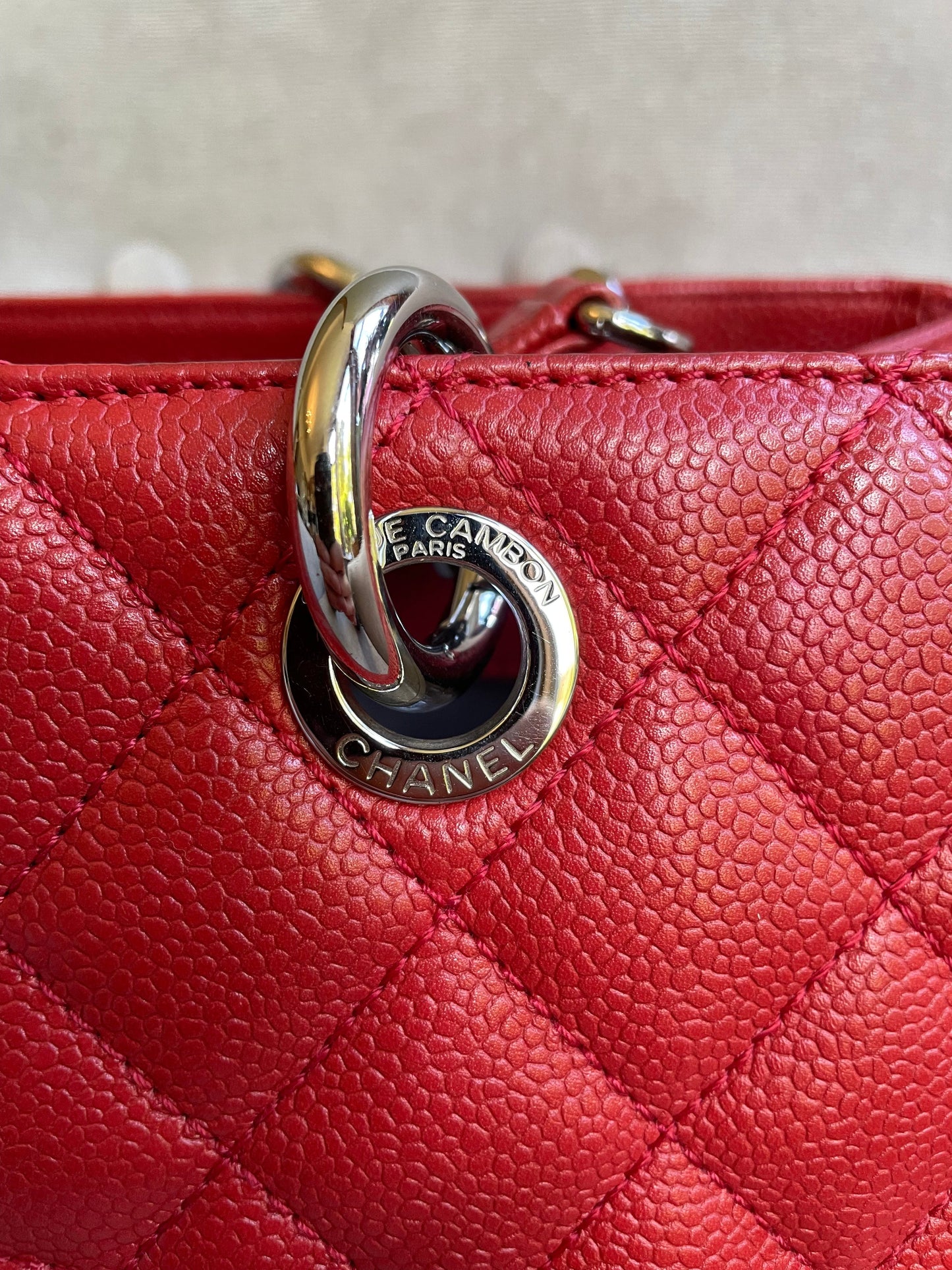 Chanel Red Caviar Grand Shopper Tote