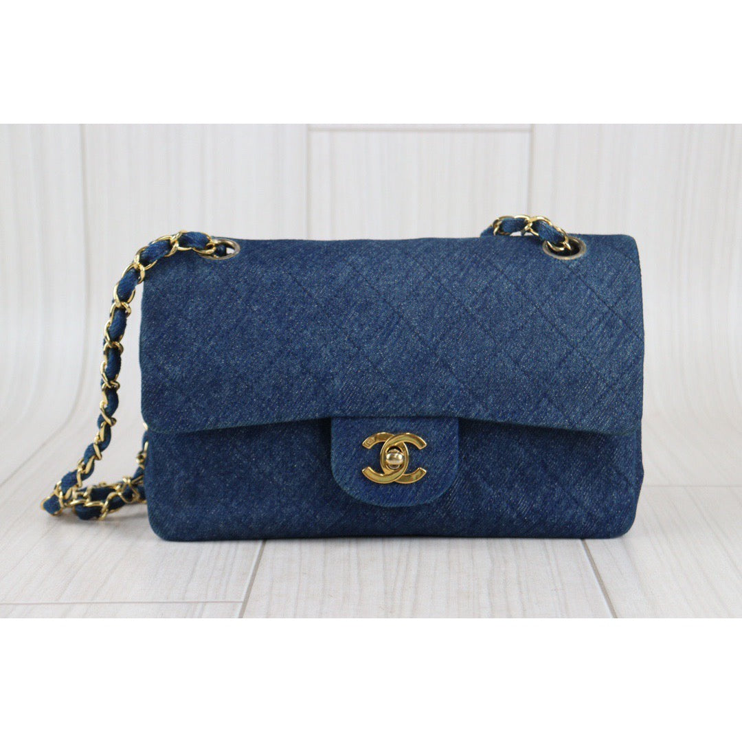 Rank AB ｜ CHANEL Denim Matrasse Double Flap 23 Shoulder Bag ｜V23061301