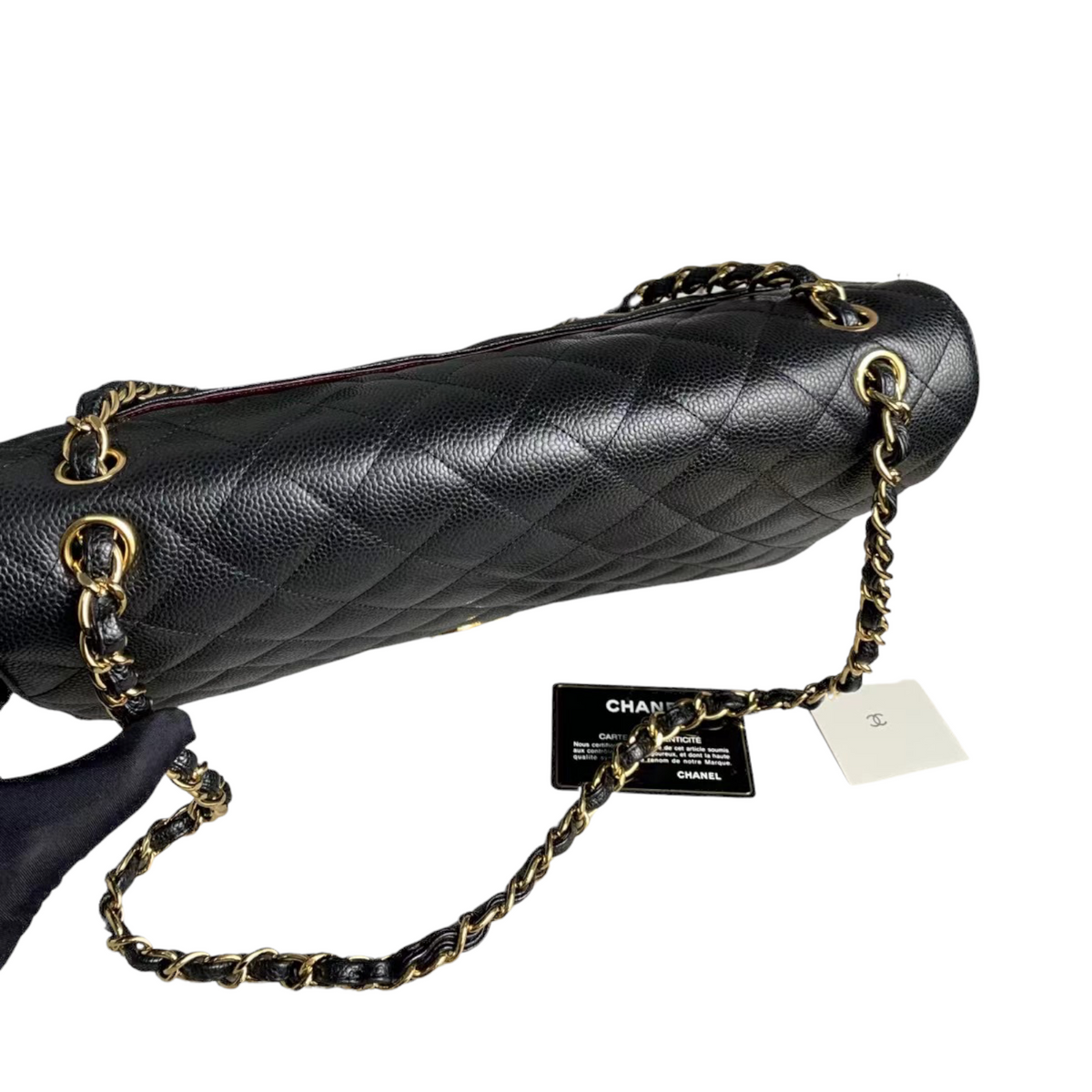 Classic Double Flap Caviar Maxi Black GHW