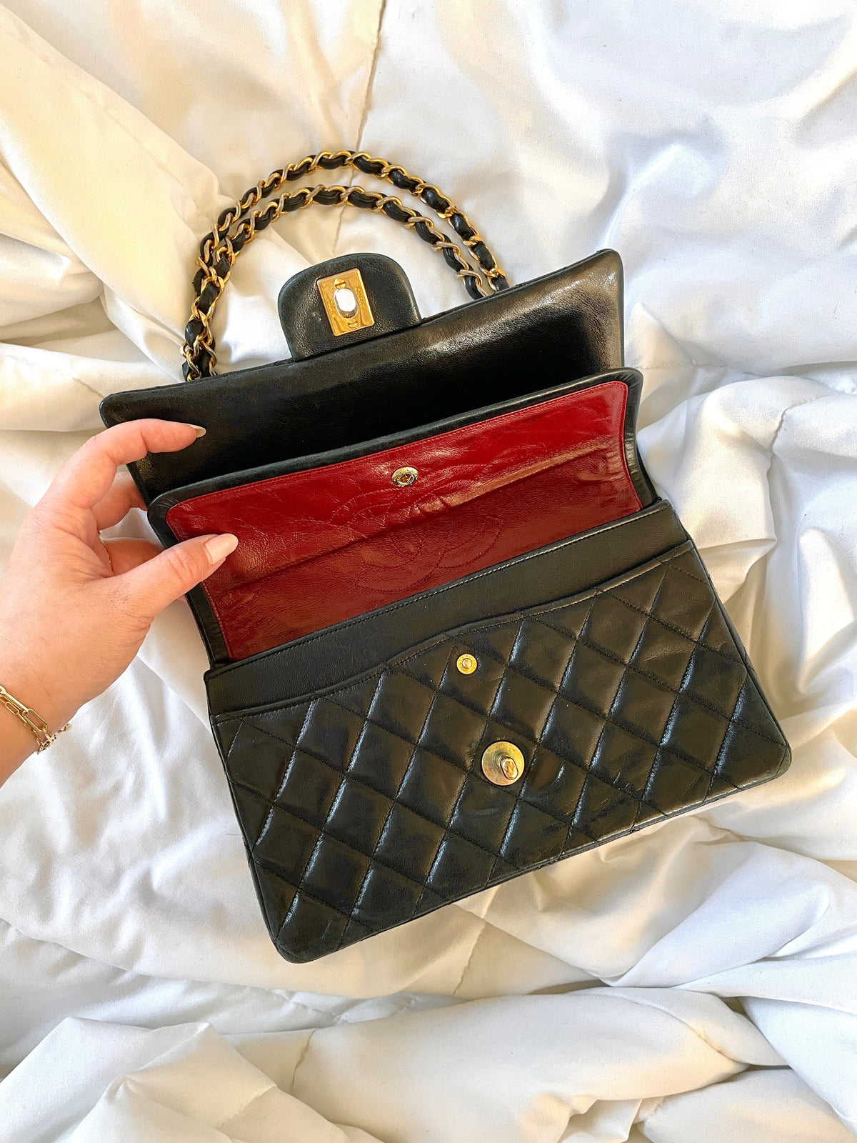 Chanel Small Lambskin Double Flap Bag