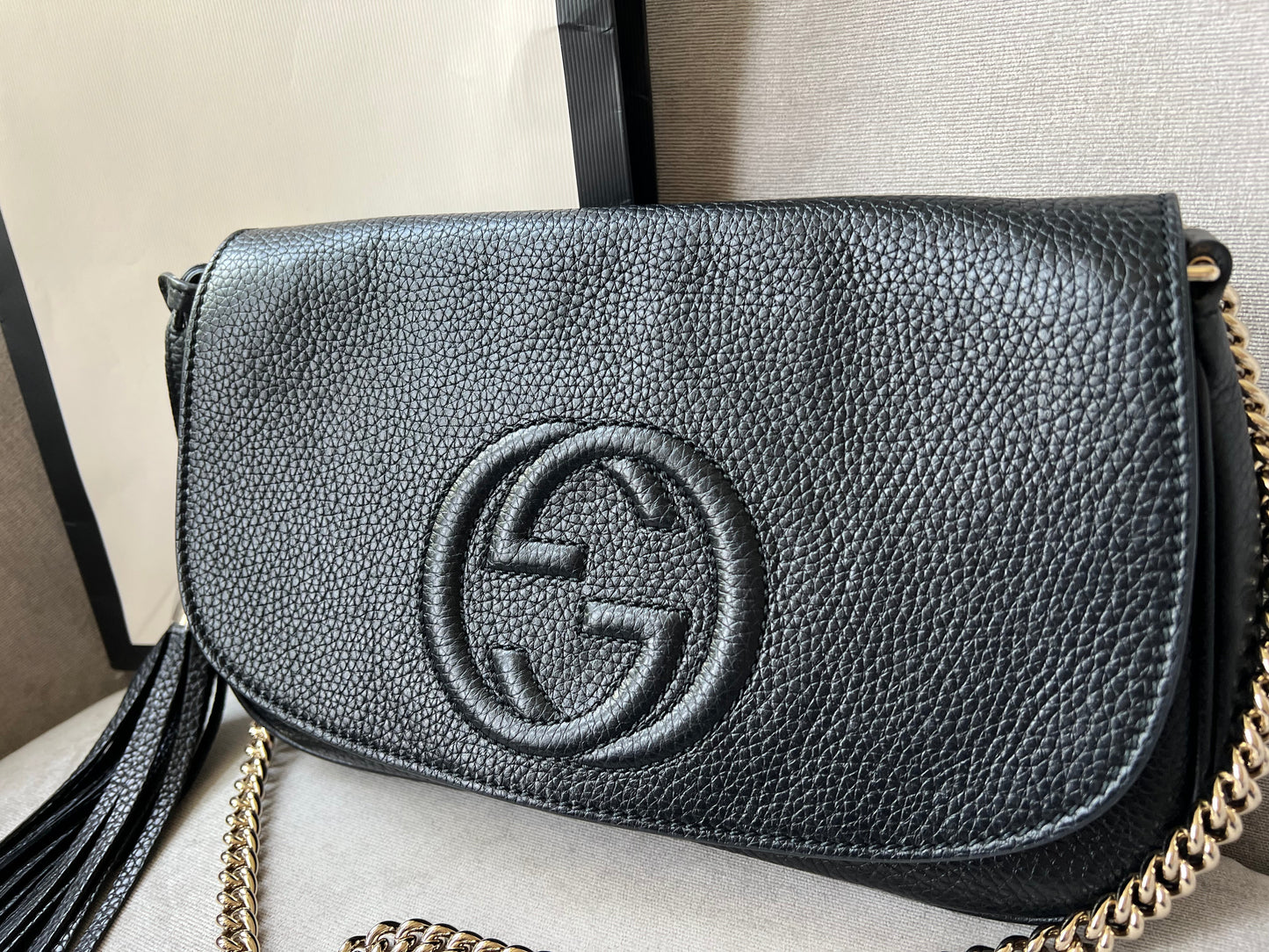 Gucci Black Soho Disco Crossbody Flap Bag