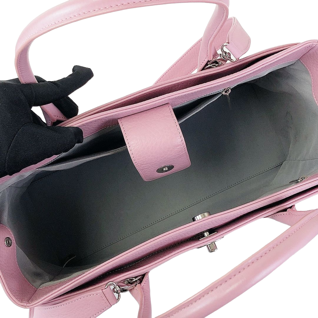 Executive Cerf Tote Grained Pink SHW