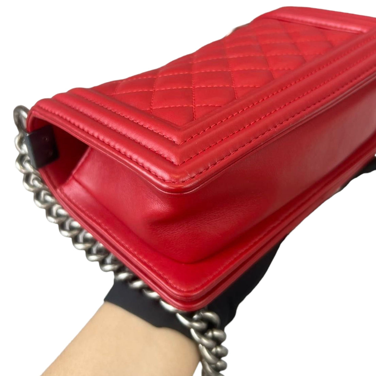 Small Boy Lambskin Red GHW