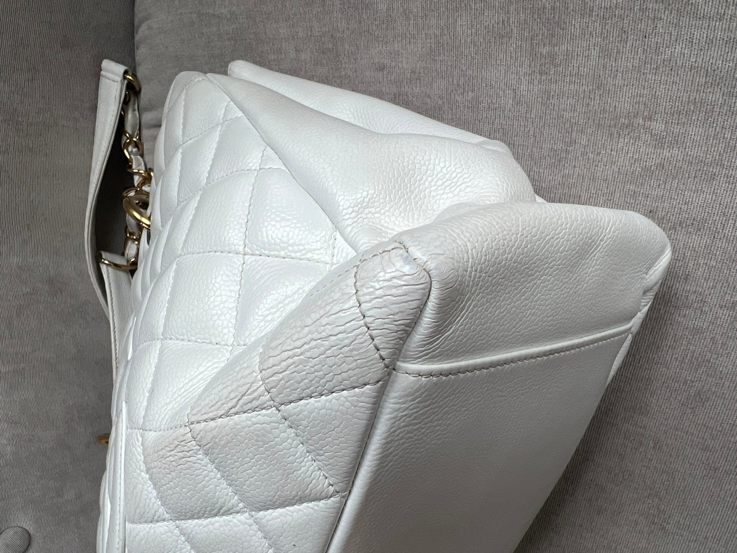 Chanel White Caviar Grand Shopper Tote