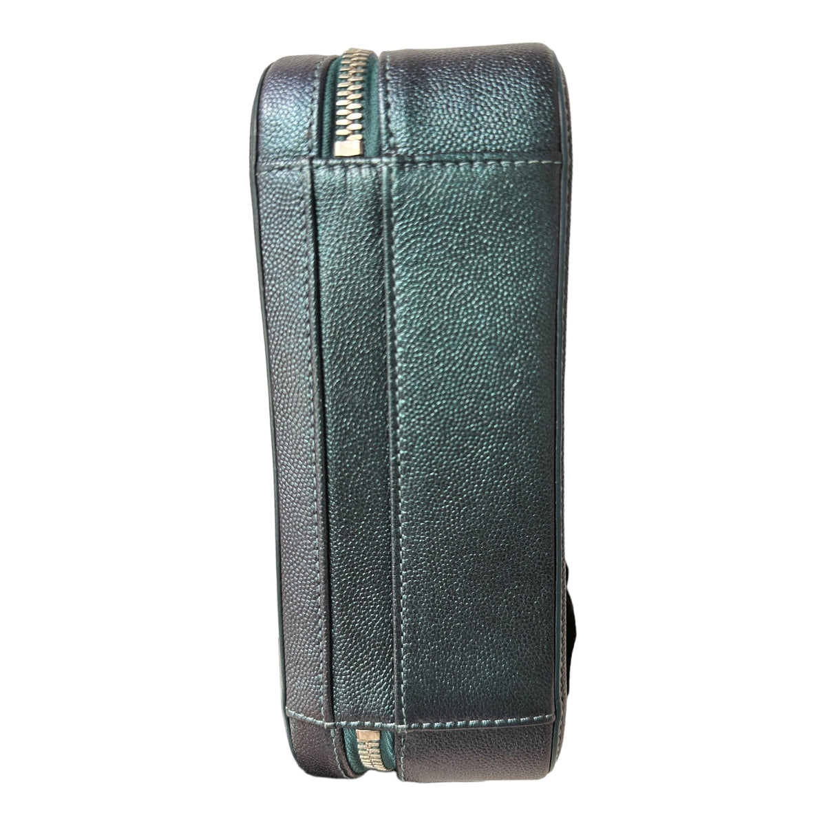 Medium CC Filigree Vanity Case in Dark Turquoise Caviar