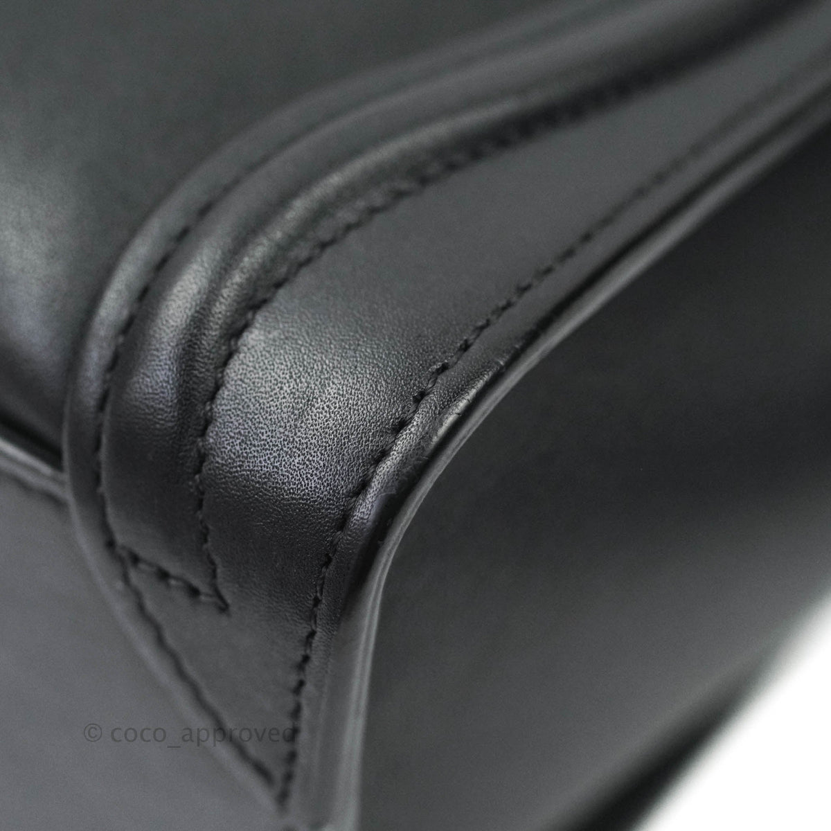 Celine Nano Luggage in Black Calfskin Antique Gold Hardware