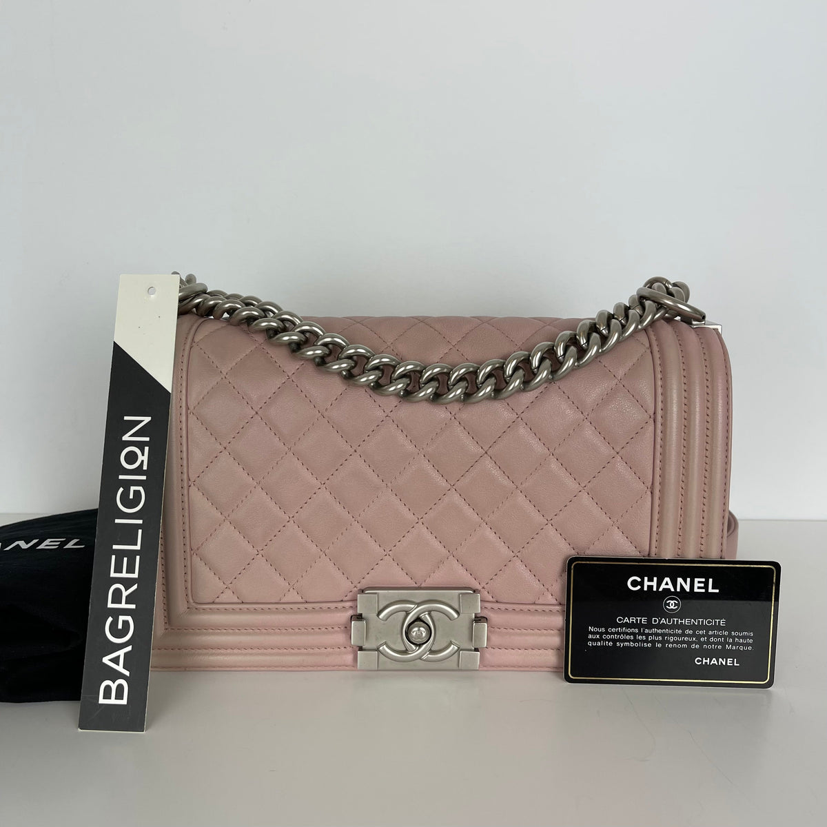 Le Boy Lambskin Old Medium Pink SHW