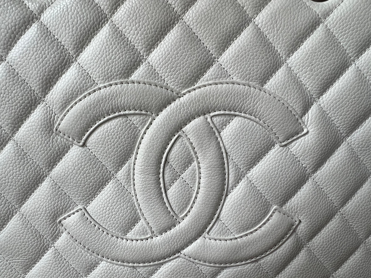 Chanel White Caviar Grand Shopper Tote
