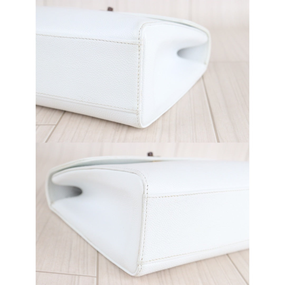 Rank A ｜ CHANEL Caviar Skin Leather Pear blossom wood HandBag White｜23062620