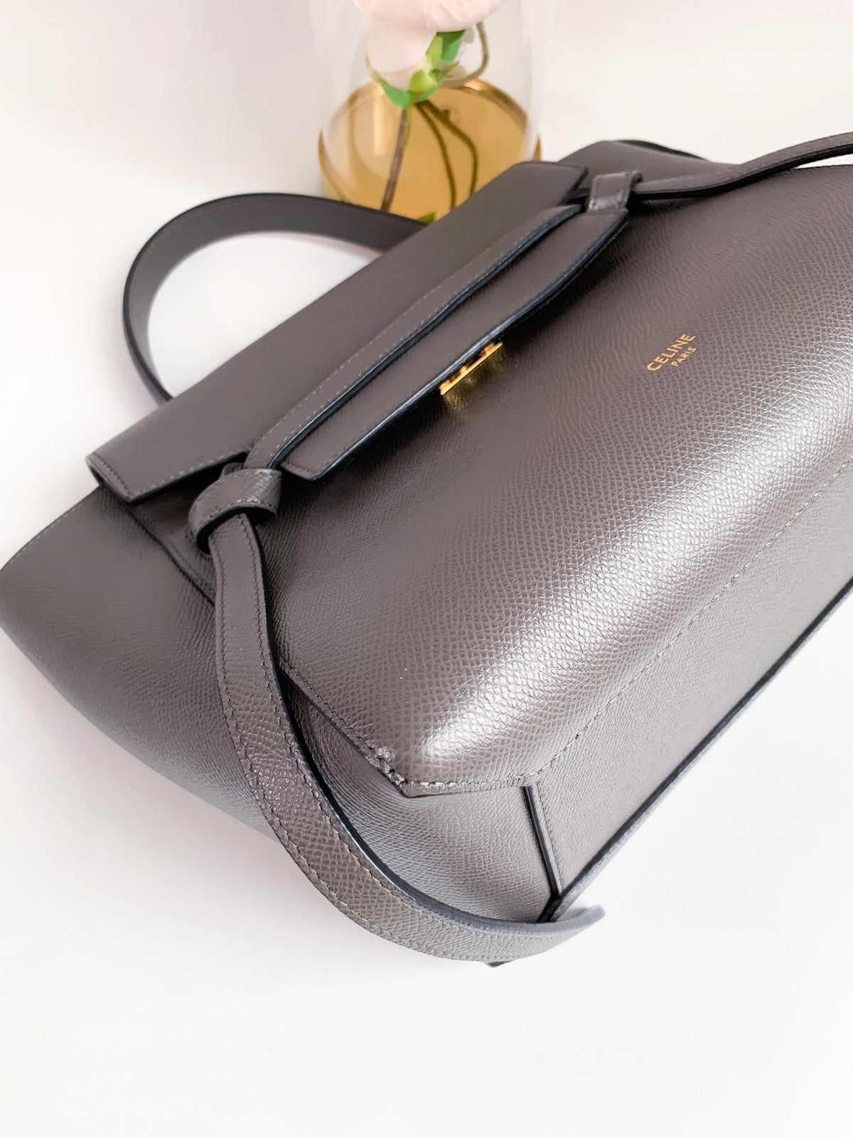 Celine Baby Grained Calfskin Micro Belt Bag Grey