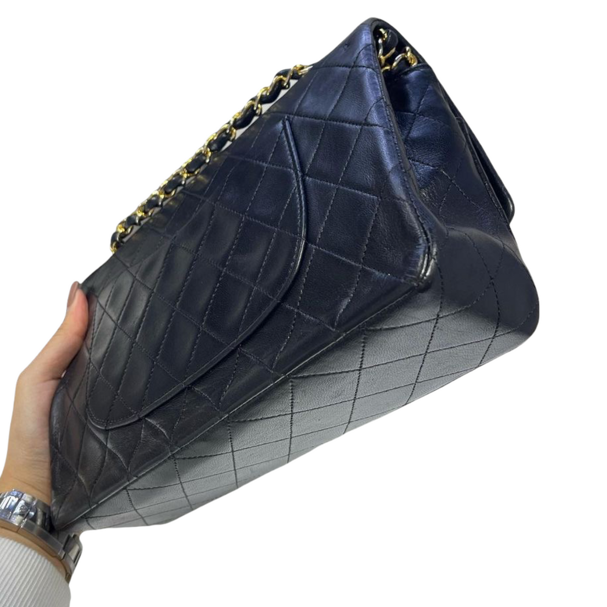 Vintage Classic Double Flap Lambskin Medium Black GHW