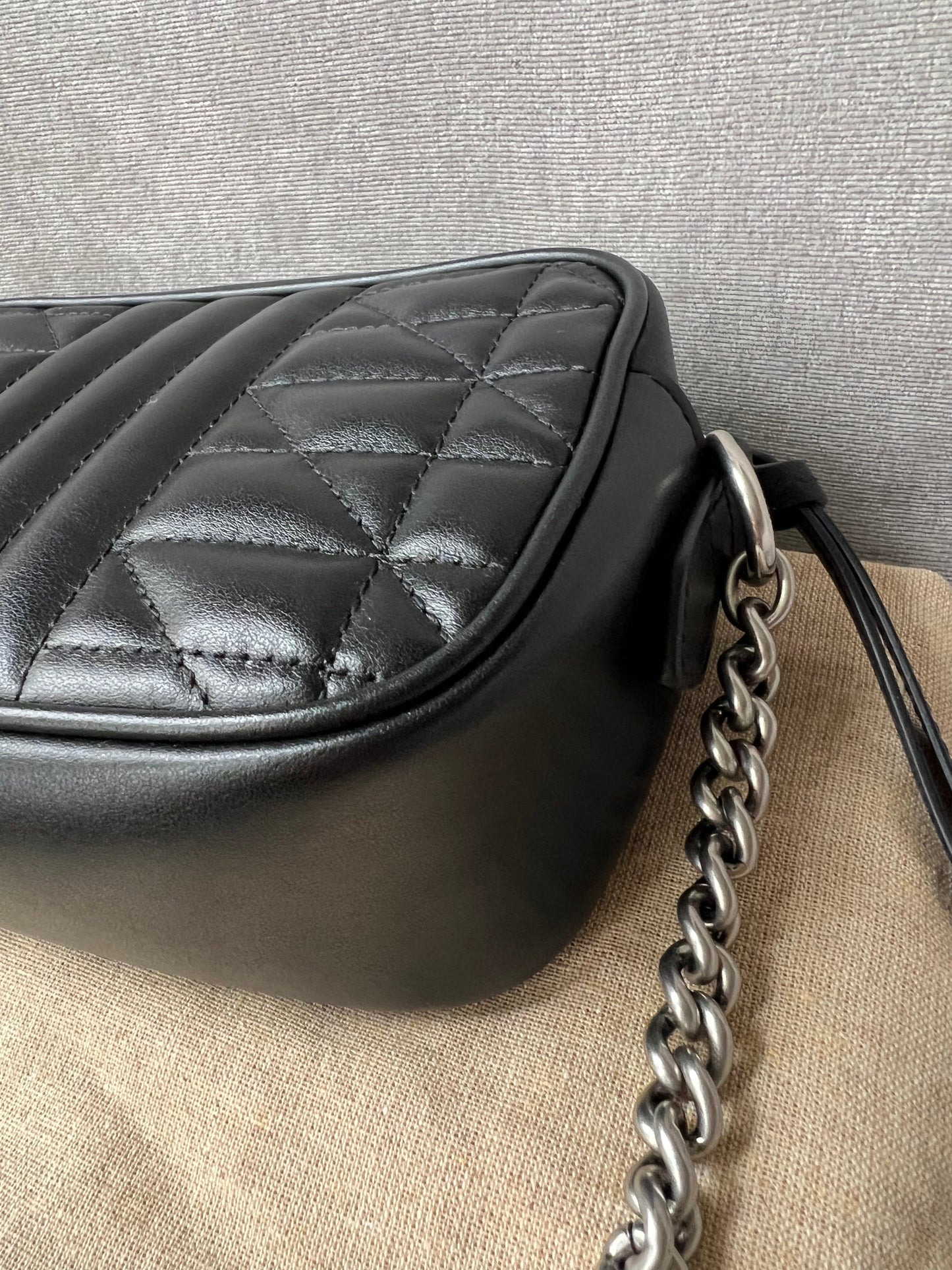 Gucci GG Black Aria Marmont Mini Shoulder Bag