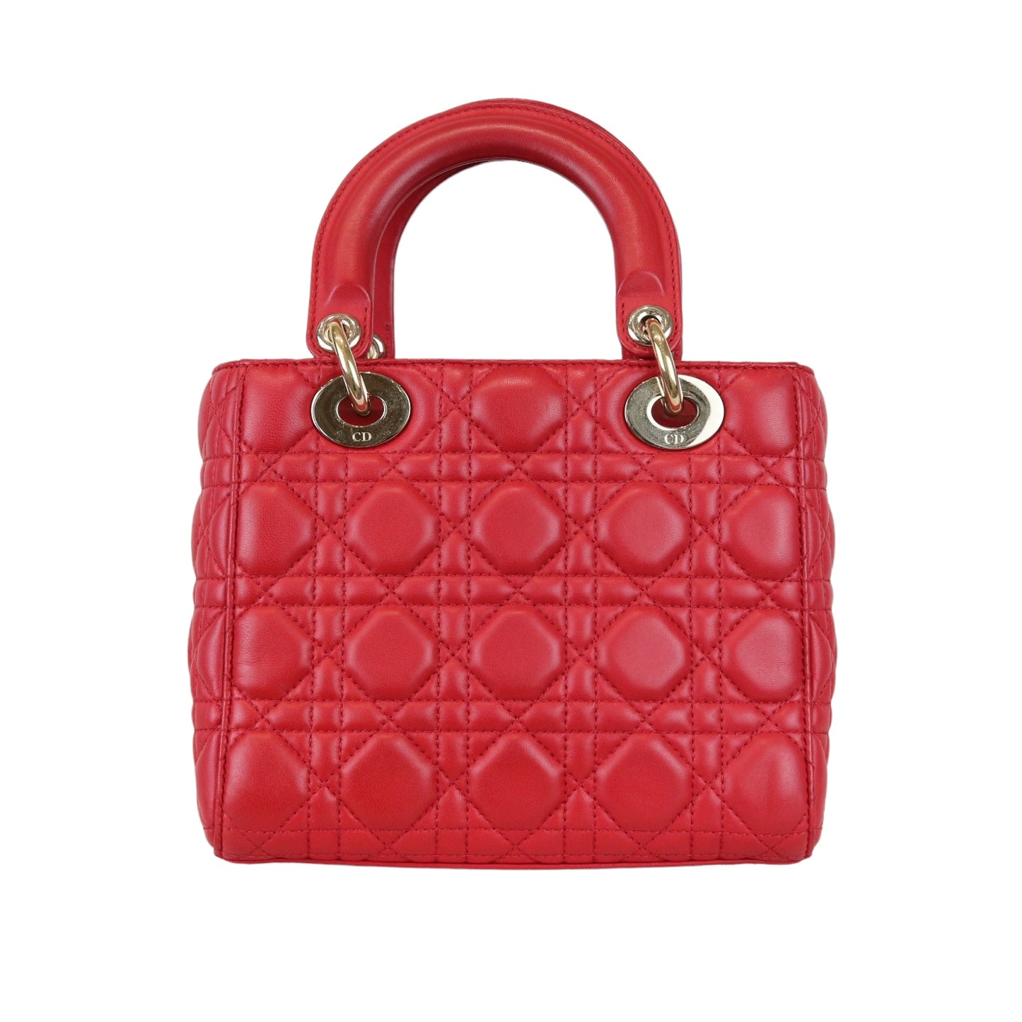 Small My Lady Dior Lucky Badges Lambskin Red GHW