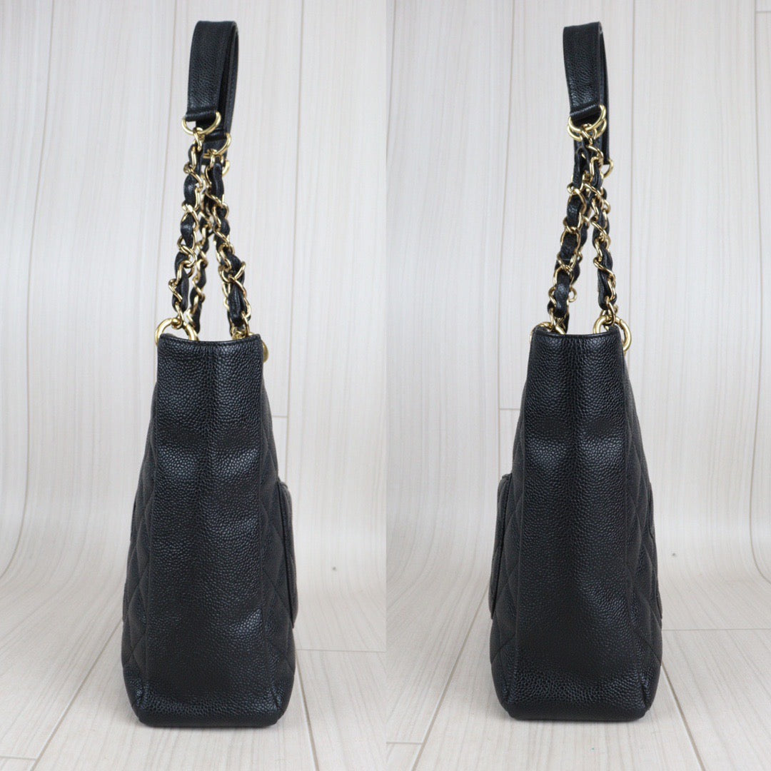 Rank A ｜ CHANEL Matrasse PST Chain Tote Bag Caviar Skin Black ｜23060901