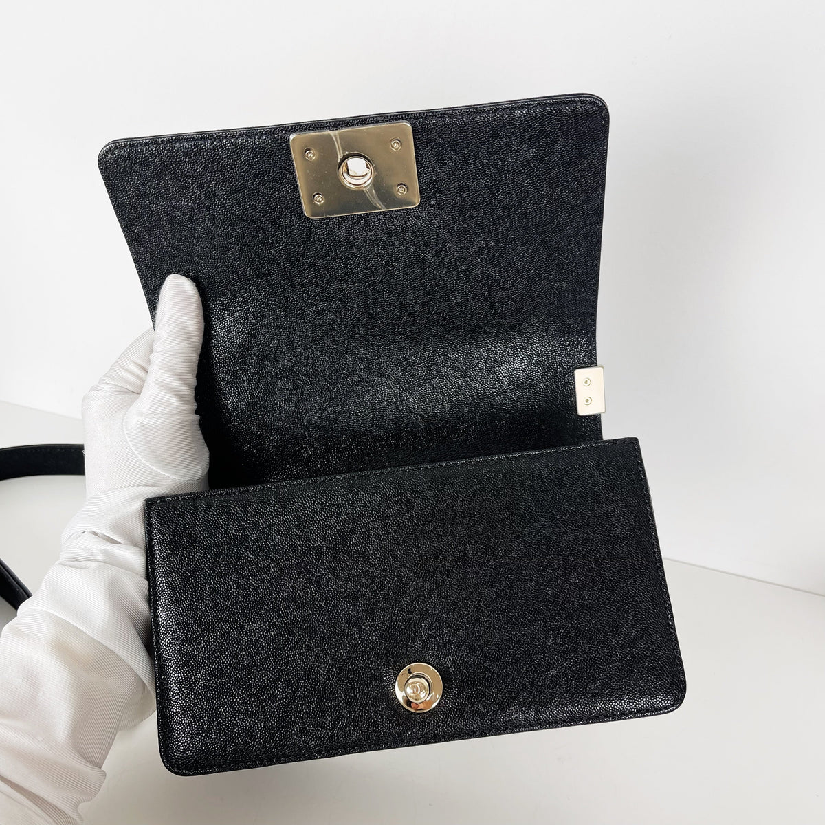 Small Le Boy Caviar Black GHW