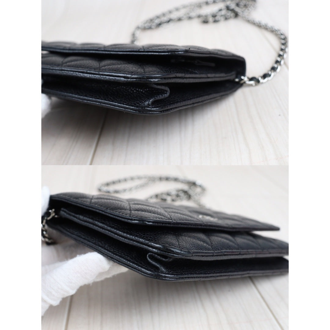 Rank SA｜ CHANEL Matelasse Caviar Skin Chain Wallet Black Silver Hardware ｜23051901