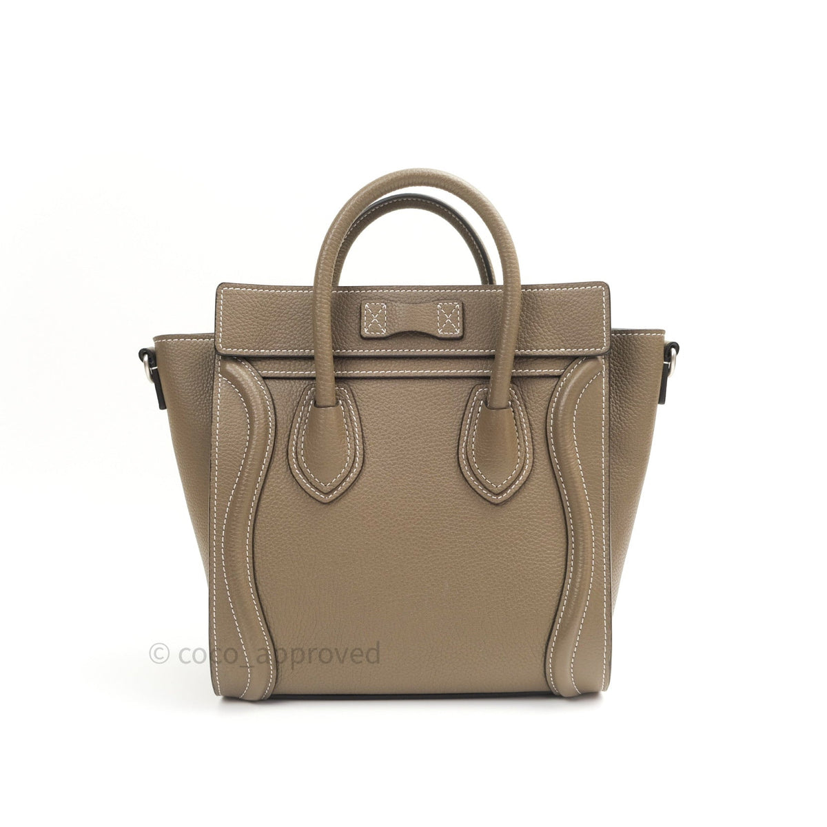 Celine Nano Luggage in Souris Drummed Calfskin