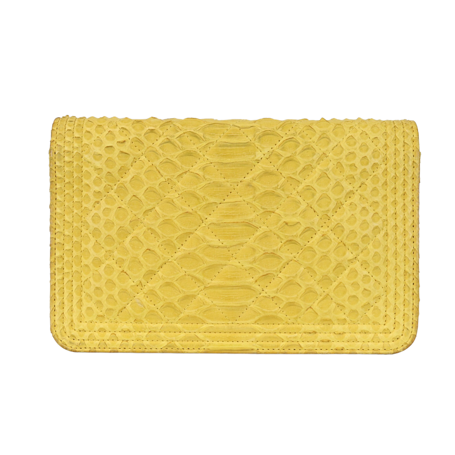Python Leather Boy Wallet on Chain WOC Yellow SHW