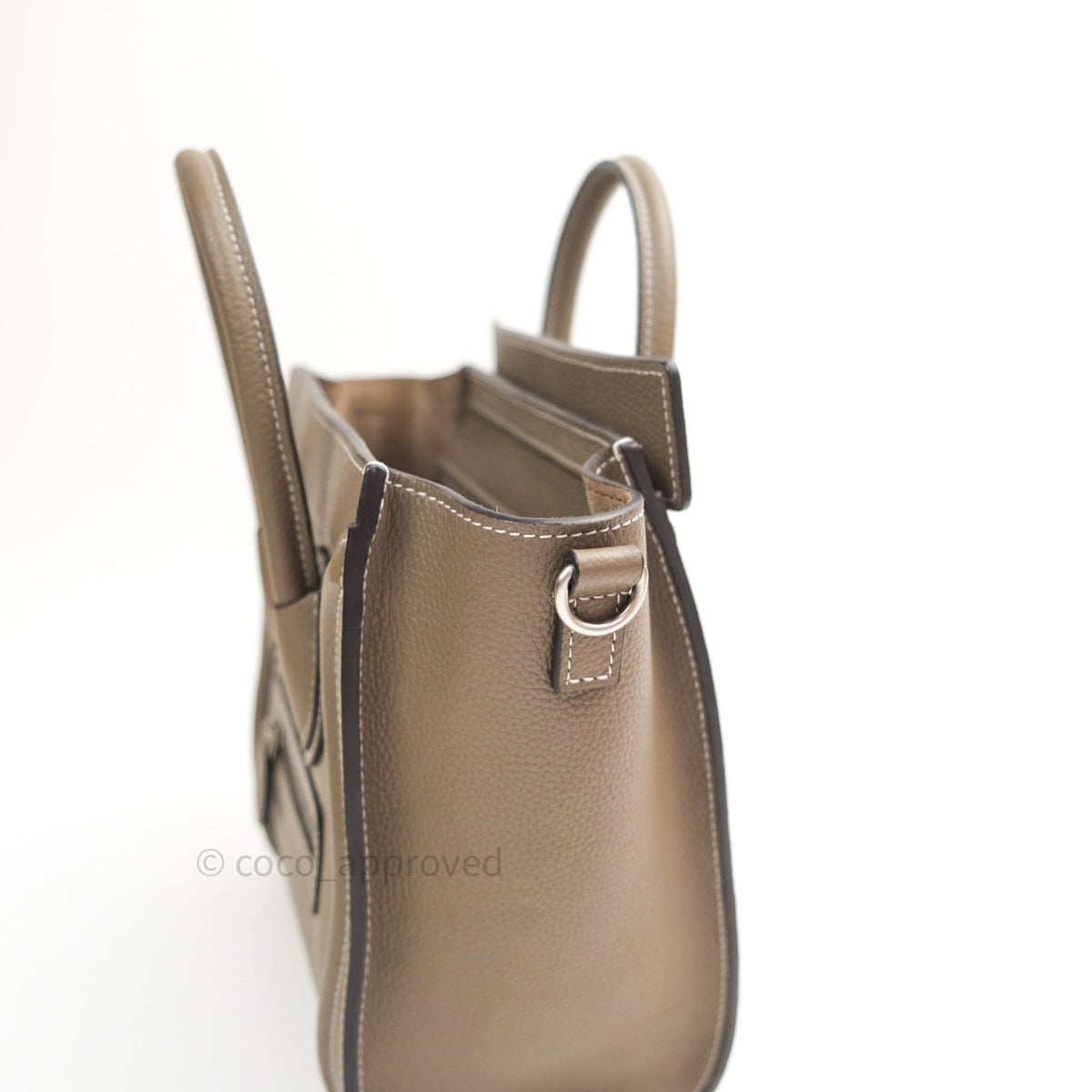 Celine Nano Luggage in Souris Drummed Calfskin