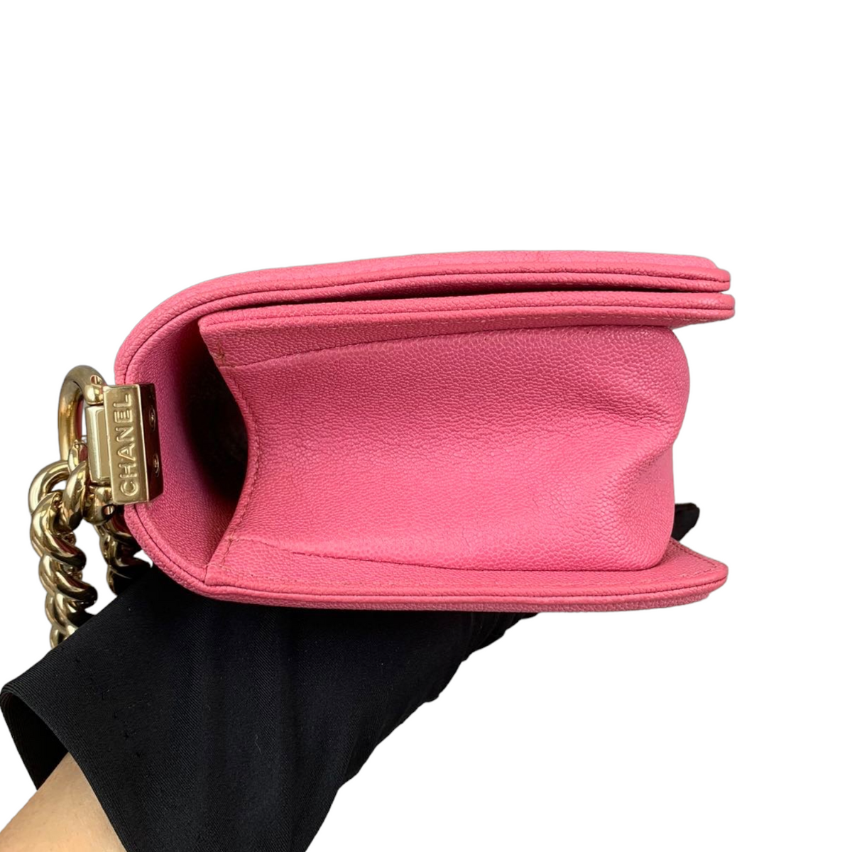 Small Le Boy Caviar Pink GHW