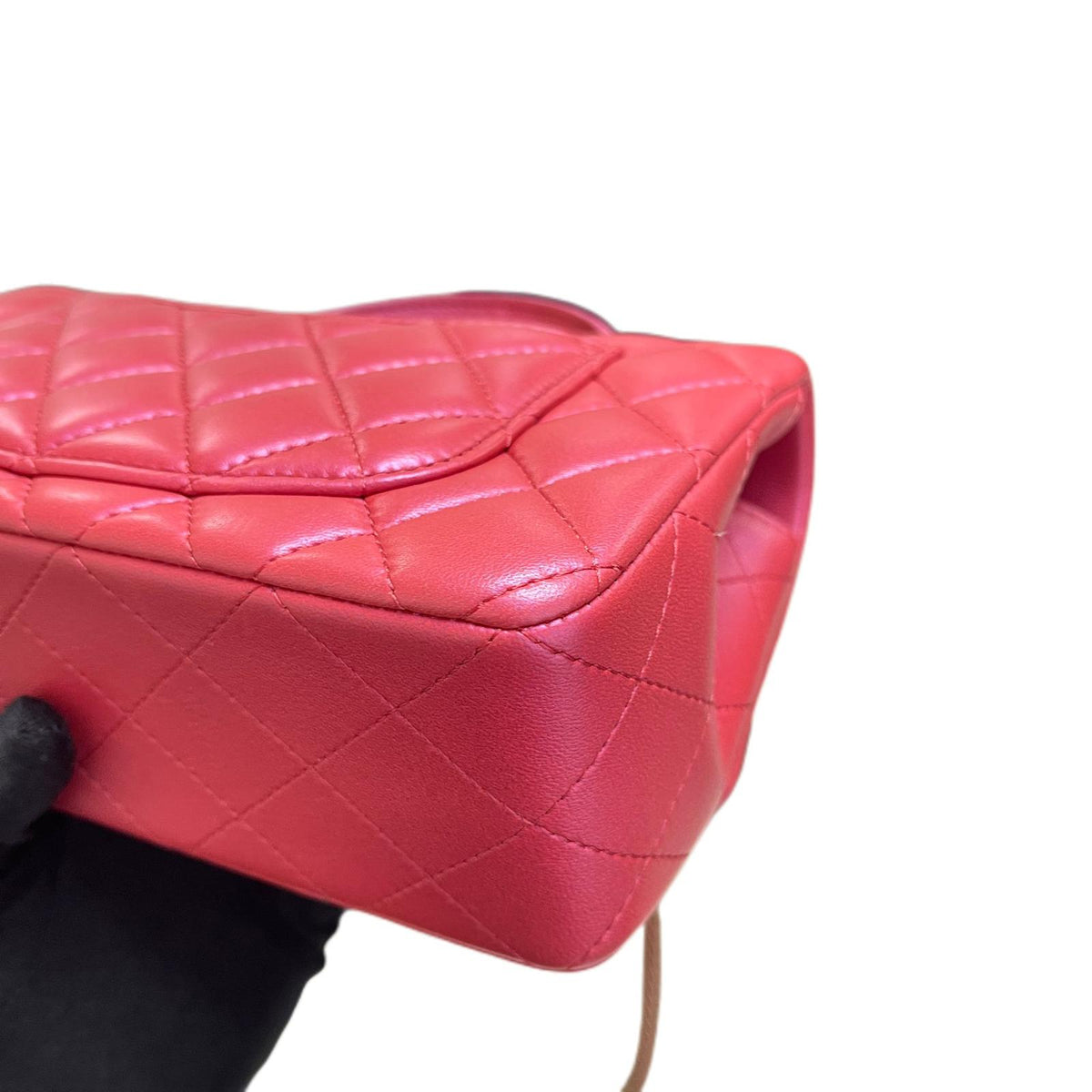 MiniMini Rectangle Handle Lambskin Red GHW