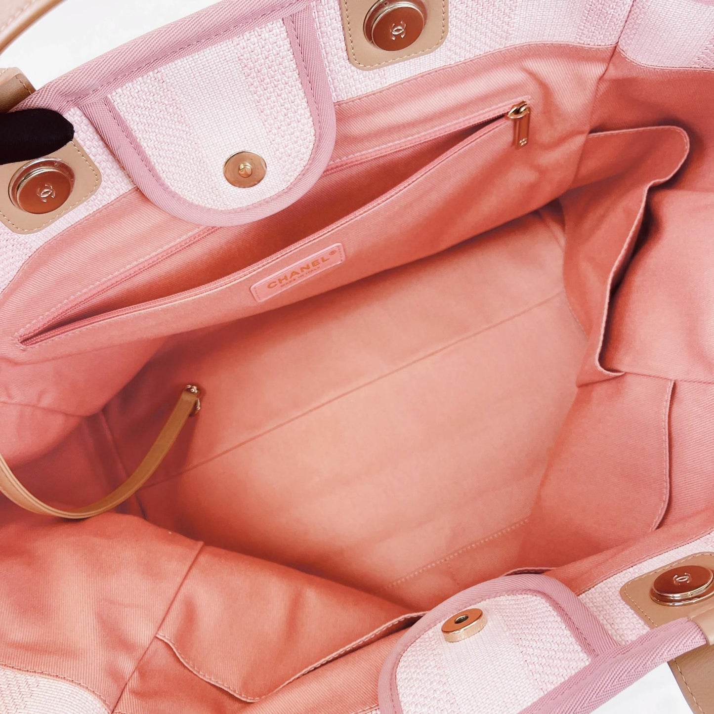 Medium Deauville Tote Mixed Fibers Pink SHW