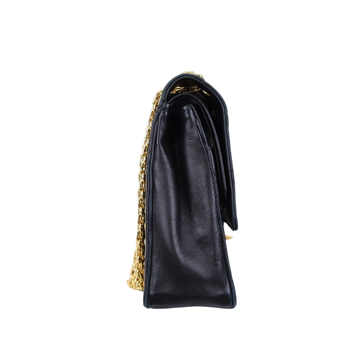 Mademoiselle Vintage Double Flap Medium Black GHW