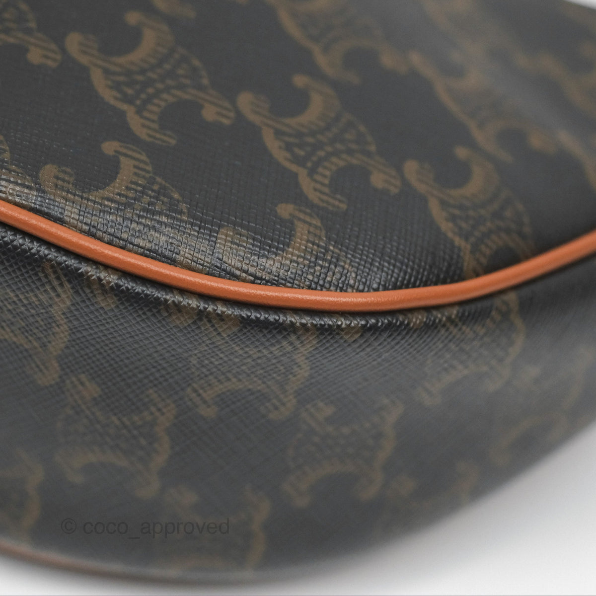 Celine Medium Ava Triomphe Bag Triomphe Canvas Tan Calfskin