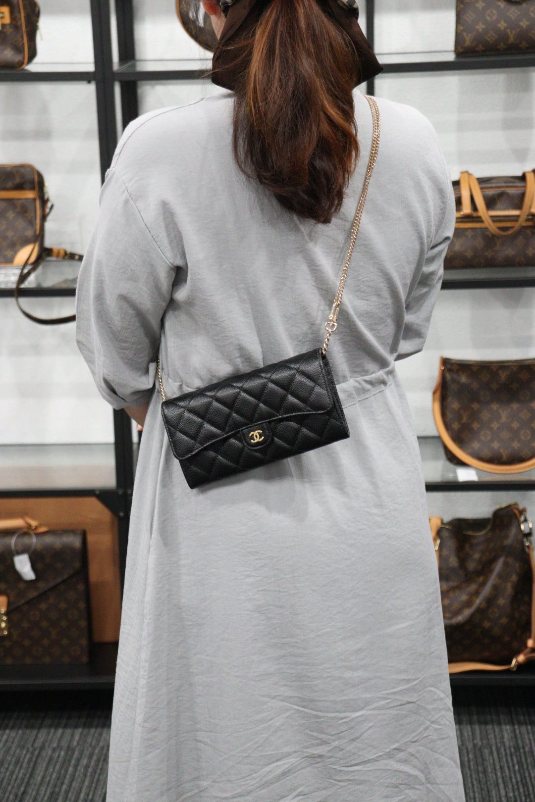 Rank SA ｜Chanel Caviar Skin Black Long Wallet｜23052019