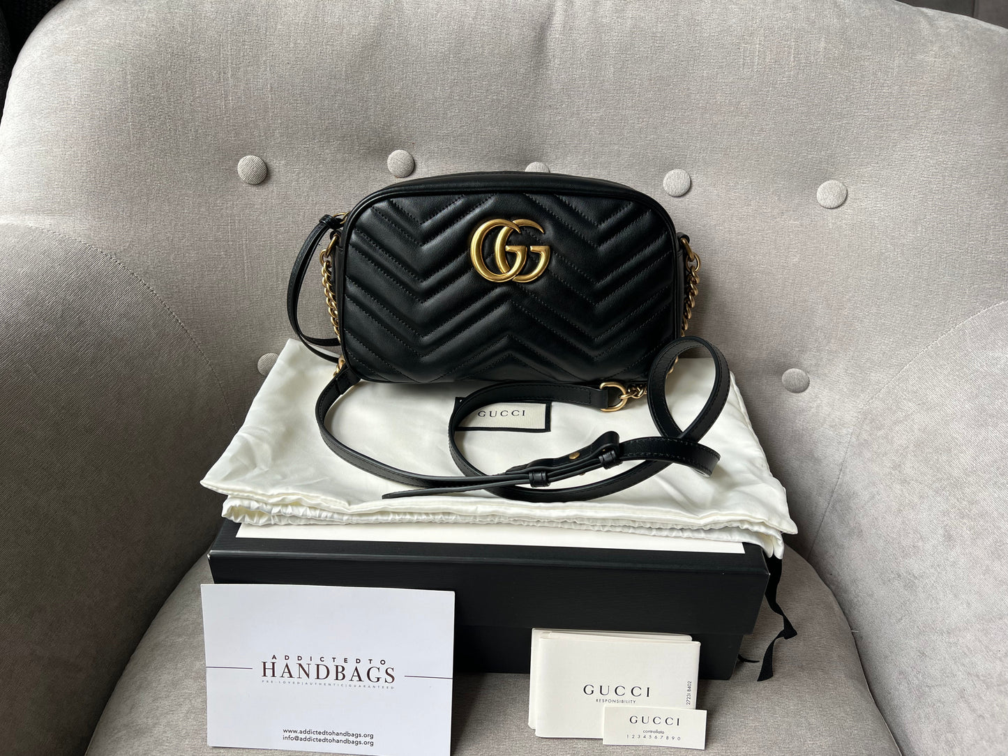 Gucci GG Black Marmont Small Shoulder Bag