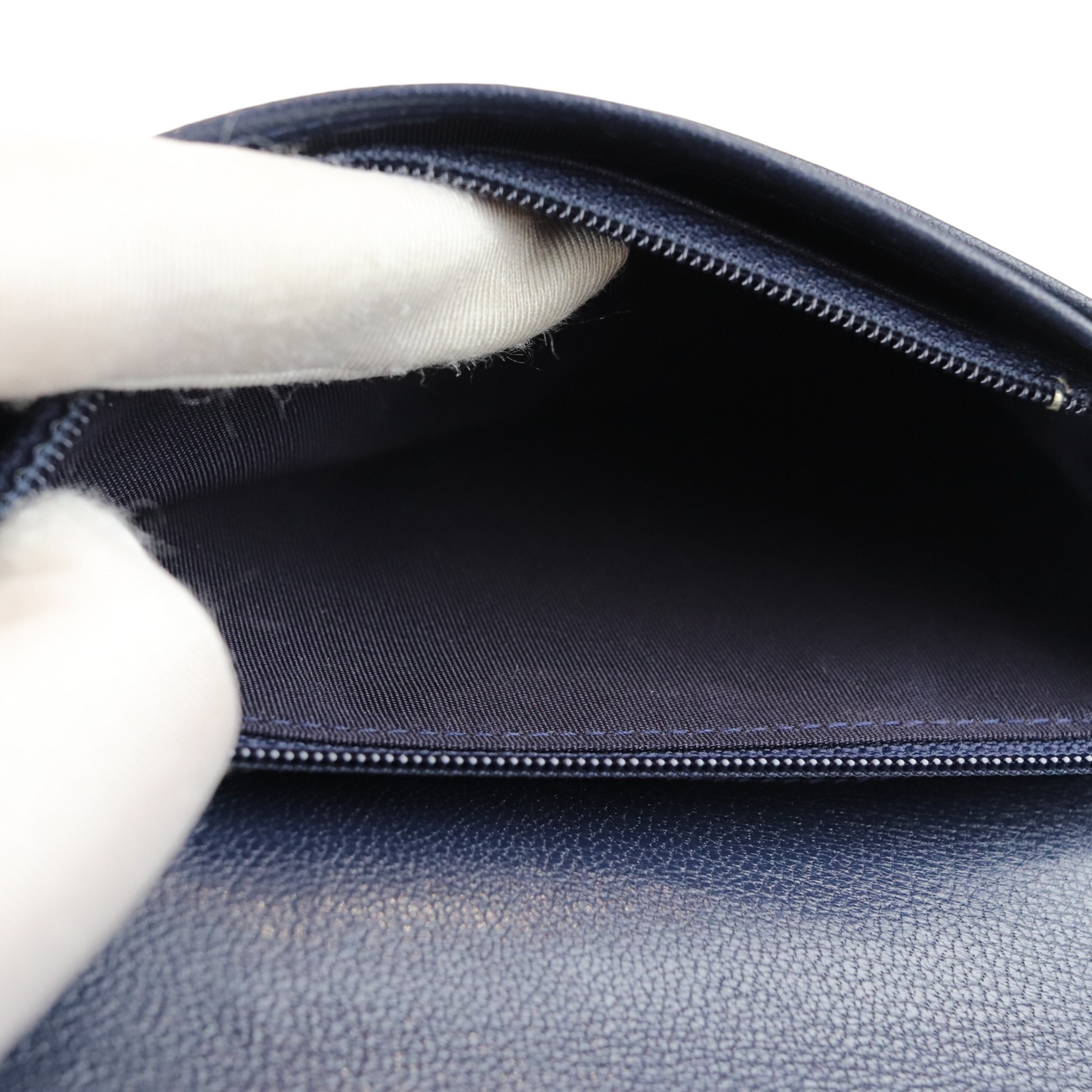 Mademoiselle Quilted Wallet Blue GHW