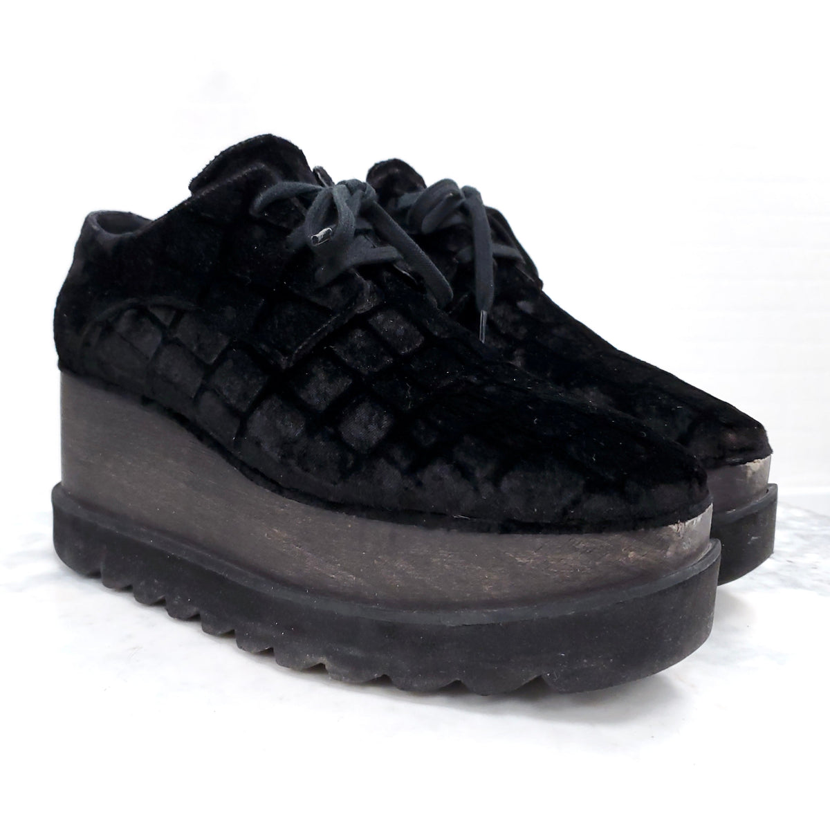 STELLA MCCARNTEY VELVET PLATFORMS - SIZE 36.5