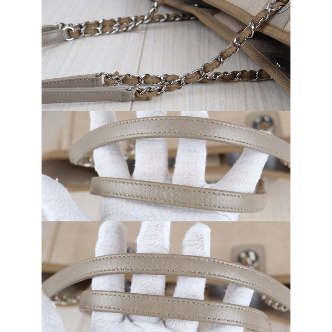 Rank A ｜ CHANEL Canvas Deauville 34 Tote ShoulderBag ｜V23062952