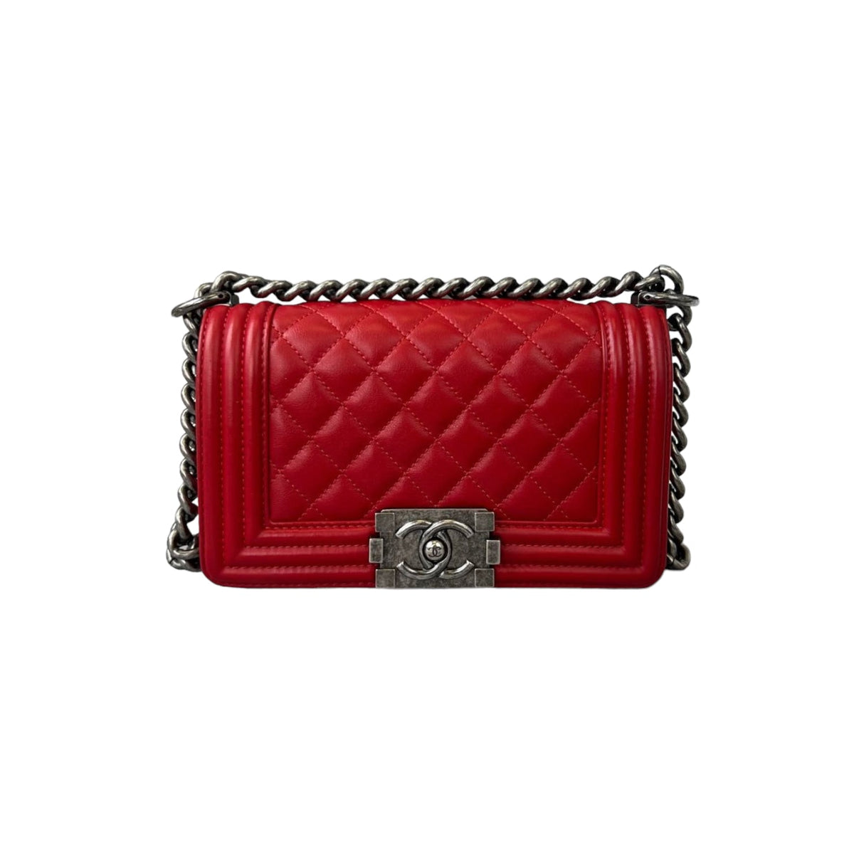 Small Boy Lambskin Red GHW