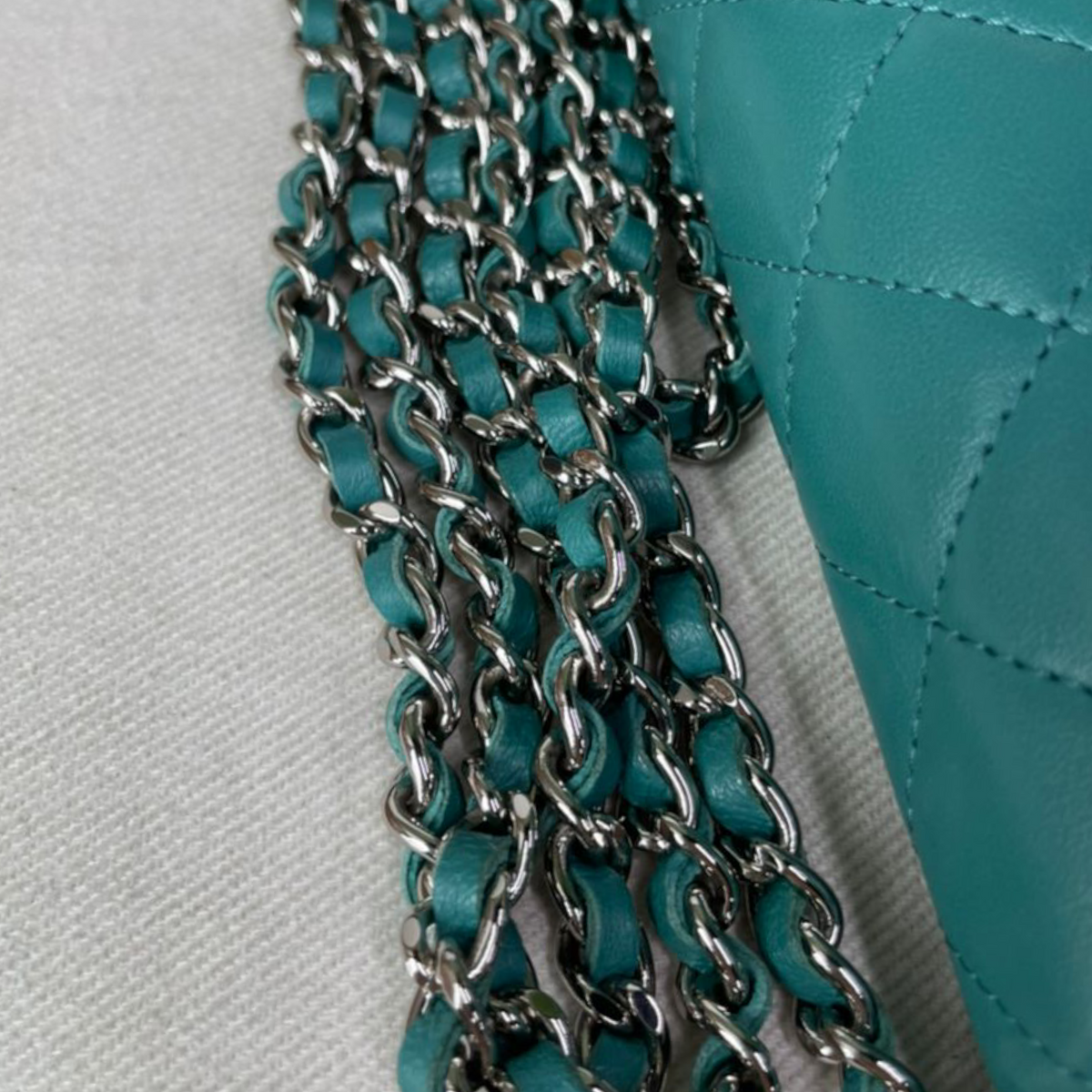 Boy Lambskin WOC Teal SHW
