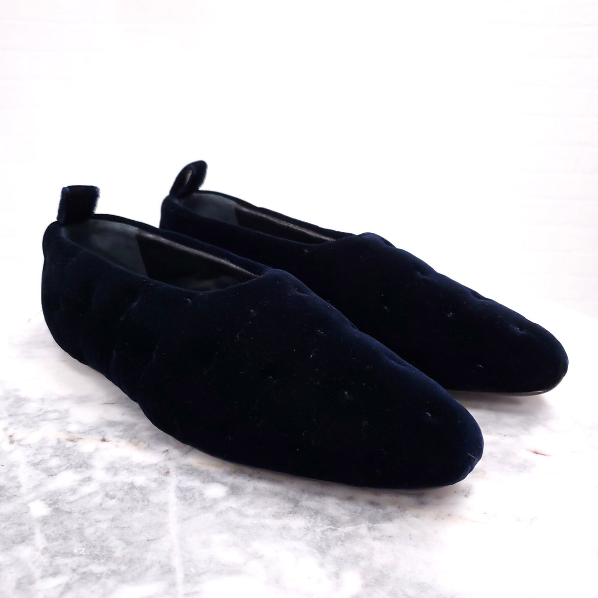 JIL SANDER NAVY VELVET MULES ($990) - SIZE 39