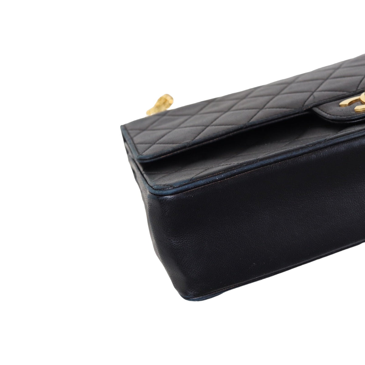 Mademoiselle Vintage Double Flap Medium Black GHW