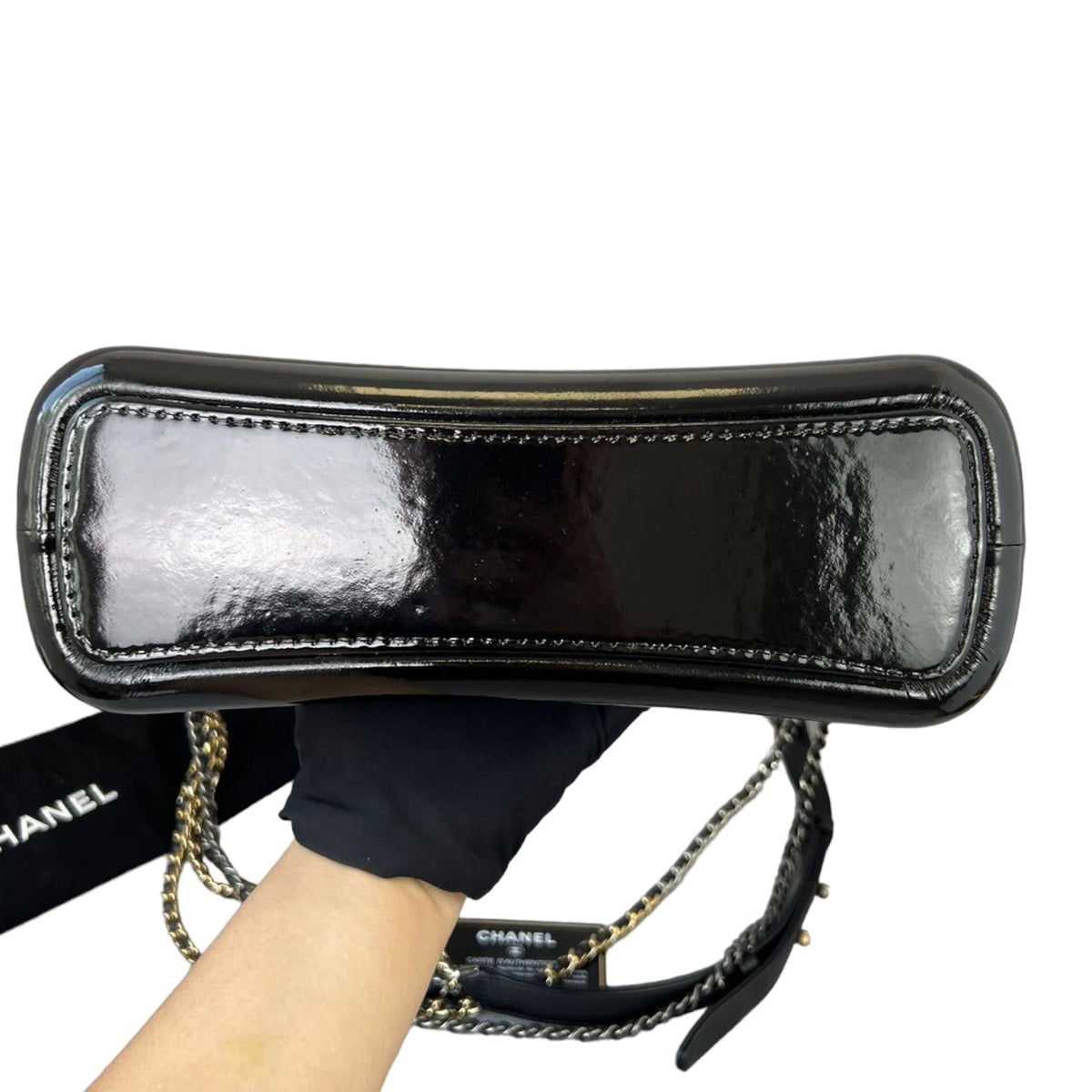 Gabrielle Hobo Python Medium Black