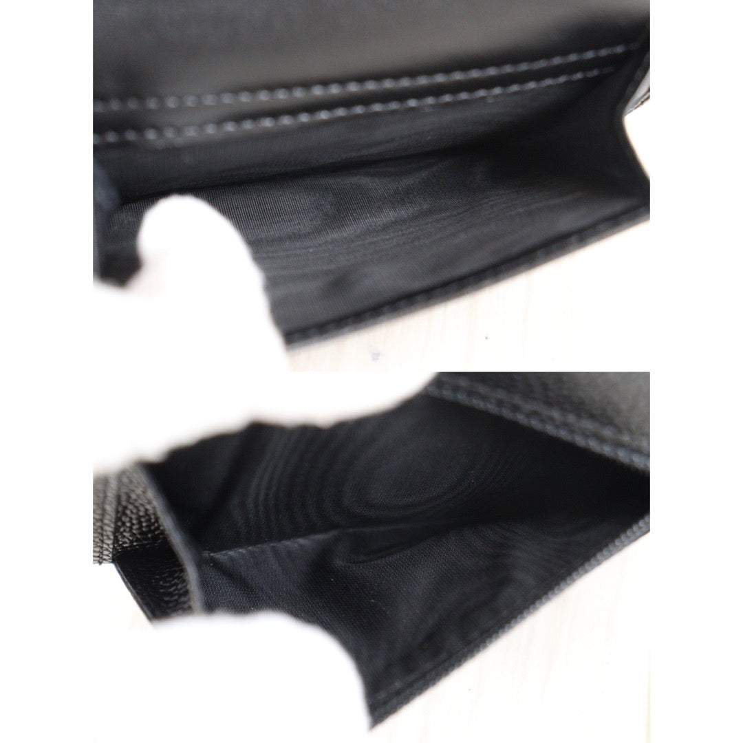 Rank A ｜Chanel Caviar Skin Black Wallet｜V23062615