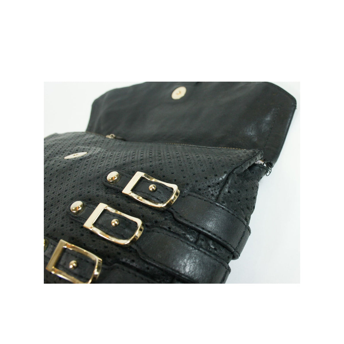 Jimmy Choo "Brix" Gunmetal Chain Clutch